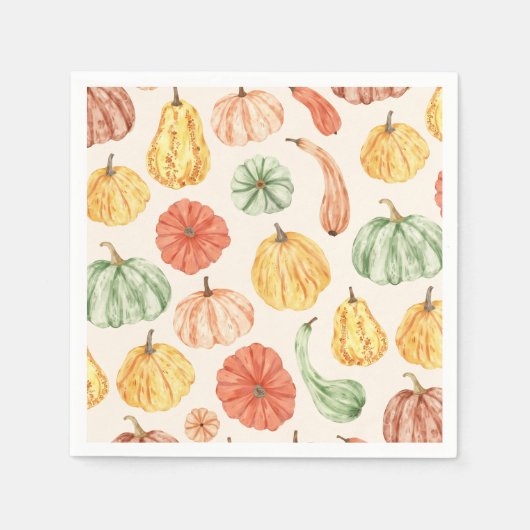 Pumpkin Gourd Autumn Baby Shower Servet (Voorkant)