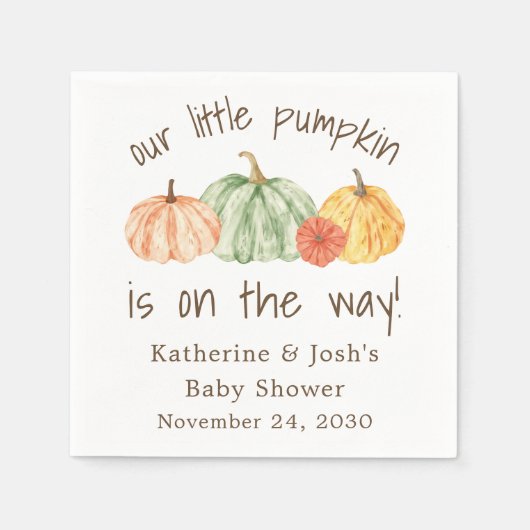 Pumpkin Gourd Autumn Baby Shower Servet (Voorkant)