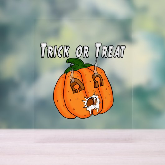 Pumpkin grappig stoute cadeau prank Halloween Acryl Bord (Neutraal)