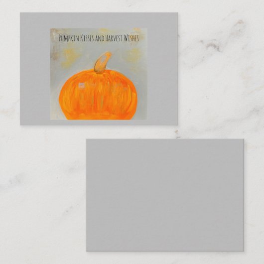 Pumpkin Gray Flat Note Kaart Notitiekaartje (Voorkant / Achterkant)