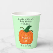 Pumpkin Green Baby shower Naam Papieren Bekers (Voorkant)