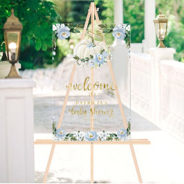 Pumpkin Greenery Fall Baby Shower Welcome Sign Acryl Bord