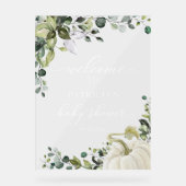 Pumpkin Greenery Fall Baby Shower Welcome Sign Acryl Bord (Voorkant)