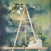 Pumpkin Greenery Fall Baby Shower Welcome Sign Acryl Bord (Neutraal)
