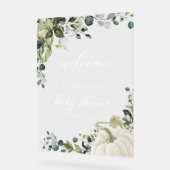 Pumpkin Greenery Fall Baby Shower Welcome Sign Acryl Bord (Hoek)