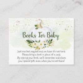 Pumpkin Greenery Gold Baby shower Book Request Informatiekaartje