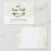 Pumpkin Greenery Gold Baby shower Diaper Raffle Informatiekaartje (Voorkant / Achterkant)