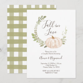 Pumpkin Greenery Herfst in Love Couple Shower Kaart