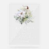 Pumpkin Greenery Herfst Vrijgezellenfeest Welkomst Acryl Bord (Voorkant)