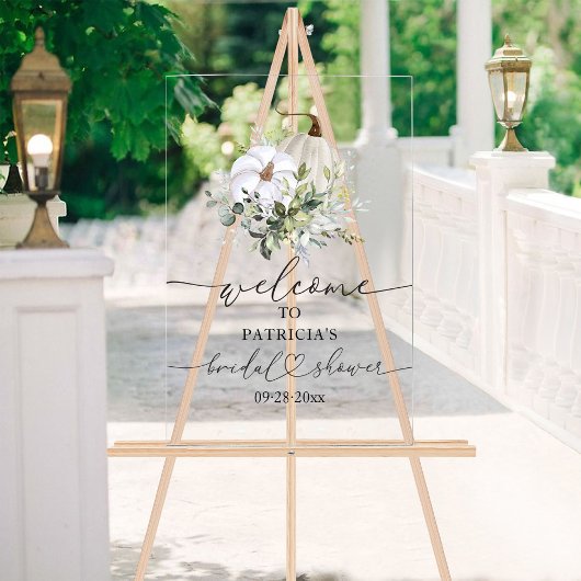 Pumpkin Greenery Herfst Vrijgezellenfeest Welkomst Acryl Bord