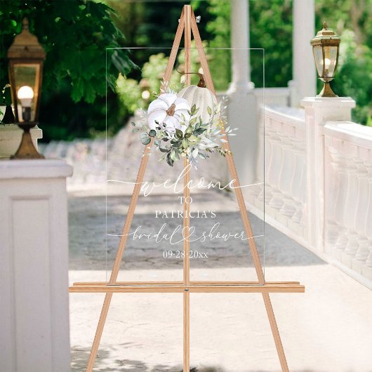 Pumpkin Greenery Herfst Vrijgezellenfeest Welkomst Acryl Bord