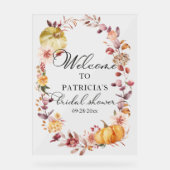 Pumpkin Greenery Herfst Vrijgezellenfeest Welkomst Acryl Bord (Voorkant)