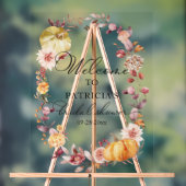 Pumpkin Greenery Herfst Vrijgezellenfeest Welkomst Acryl Bord (Neutraal)