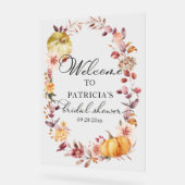 Pumpkin Greenery Herfst Vrijgezellenfeest Welkomst Acryl Bord (Hoek)