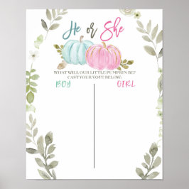 Pumpkin Greenery Stembord Poster
