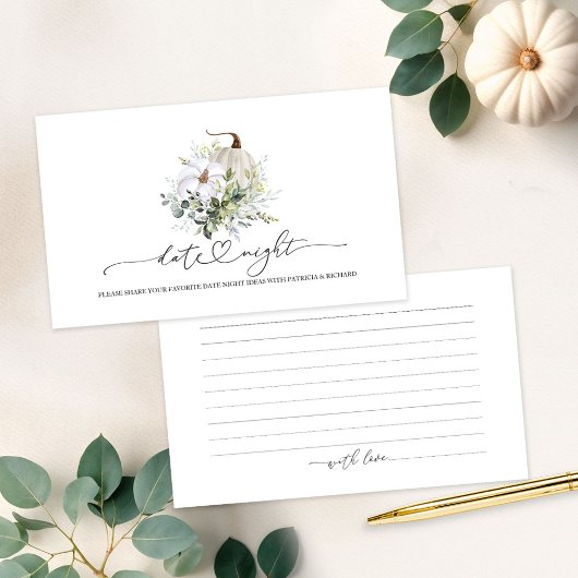 Pumpkin Greenery Vrijgezellenfeest Date Night Kaar Informatiekaartje