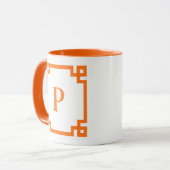 Pumpkin Grieks sleutel grens monogram Mok (Voorkant links)