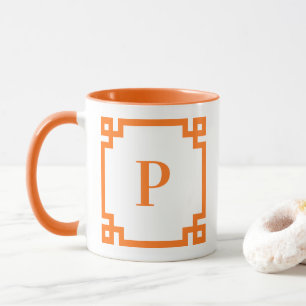 Pumpkin Grieks sleutel grens monogram Mok