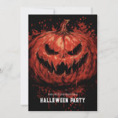 Pumpkin Grin Halloween Party Kaart (Voorkant)