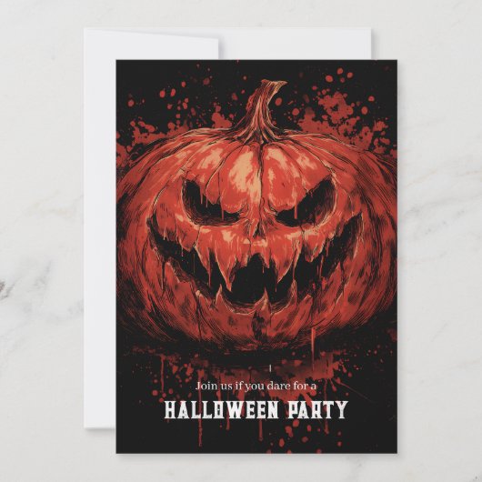 Pumpkin Grin Halloween Party Kaart (Voorkant)