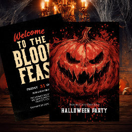 Pumpkin Grin Halloween Party Kaart