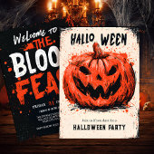 Pumpkin Grin Halloween Party Kaart