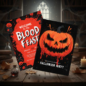 Pumpkin Grin Halloween Party Kaart