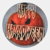 Pumpkin Grin Ronde Sticker (Voorkant)