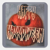 Pumpkin Grin Vierkante Sticker (Voorkant)