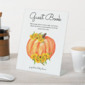 Pumpkin Guest Book Baby shower Weddenschap Reclamebord Met Voetstuk (Insitu)