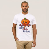 Pumpkin Gym Bros – Voor en na de training Hallowee T-shirt (Voorkant volledig)