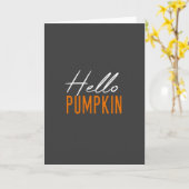 Pumpkin Hallo | Halloween Modern Thanksgiving Fun Kaart (Gele Bloem)