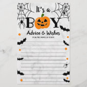 Pumpkin Halloween Baby shower Advice (Voorkant)