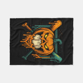 Pumpkin Halloween Baseball Ice Cream Drip Soky Boy Fleece Deken (Voorkant (Horizontaal))