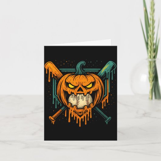 Pumpkin Halloween Baseball Ice Cream Drip Soky Boy Kaart (Voorkant)