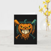 Pumpkin Halloween Baseball Ice Cream Drip Soky Boy Kaart (Gele Bloem)