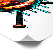 Pumpkin Halloween Baseball Ice Cream Drip Soky Boy Poster (Hoek)