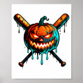 Pumpkin Halloween Baseball Ice Cream Drip Soky Boy Poster (Voorkant)