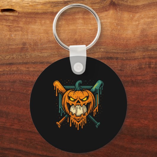 Pumpkin Halloween Baseball Ice Cream Drip Soky Boy Sleutelhanger (Voorkant)