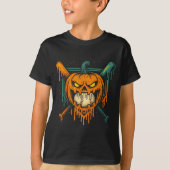 Pumpkin Halloween Baseball Ice Cream Drip Soky Boy T-shirt (Voorkant)