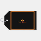 Pumpkin Halloween Black en Oranje Gift Label Cadeaulabel (Achterkant Horizontaal)