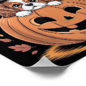 Pumpkin Halloween Cavalier King Charles Spaniel  Poster (Hoek)