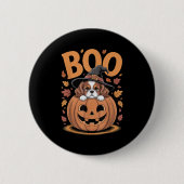 Pumpkin Halloween Cavalier King Charles Spaniel Ronde Button 5,7 Cm (Voorkant)