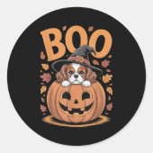 Pumpkin Halloween Cavalier King Charles Spaniel  Ronde Sticker (Voorkant)