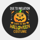 Pumpkin Halloween Costume Men Women Funny Hallowee Ronde Sticker (Voorkant)