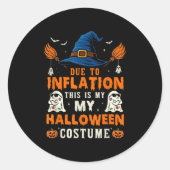 Pumpkin Halloween Costume Men Women Funny Hallowee Ronde Sticker (Voorkant)