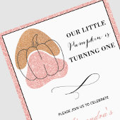 Pumpkin Halloween, eerste verjaardag, roze Herfst Kaart