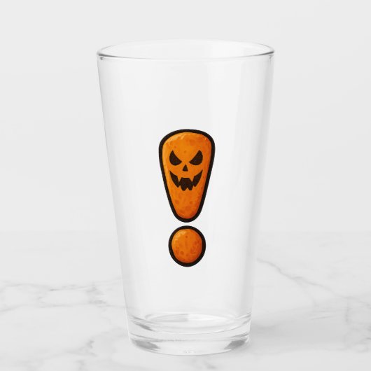 Pumpkin Halloween Exclamation Mark Glass Glas (Voorkant)