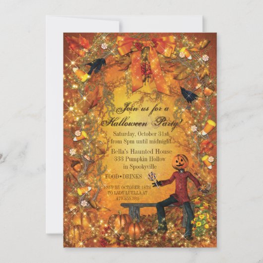 PUMPKIN HALLOWEEN FEESTUITNODIGING KAART (Voorkant)