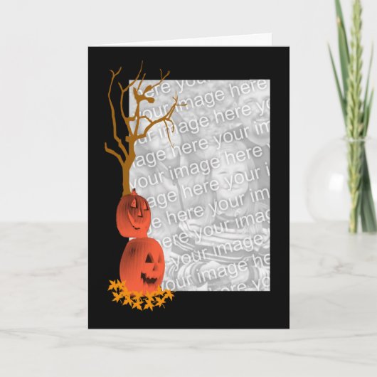Pumpkin Halloween Foto Wenskaart Kaart (Voorkant)